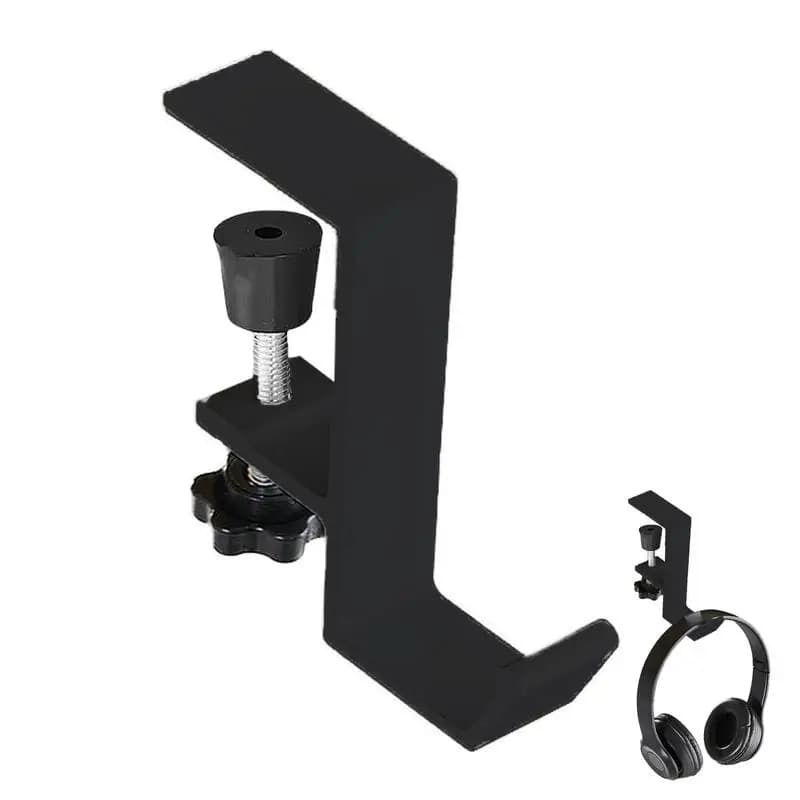Headphone Hook Universal Aluminum Alloy Gaming Headphone Holder Desk Bag Support Table Side Hook without Punching Wall Hanger