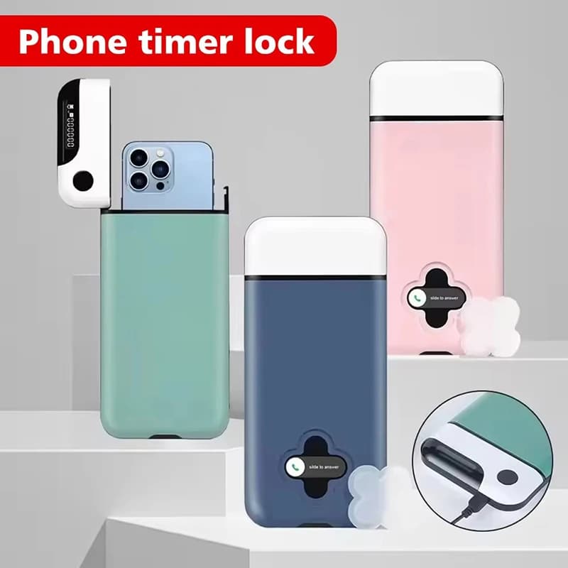 Cell phone safety box with timer for iPhone and Android, for self-discipline, exams, students, internet addiction, home decoration