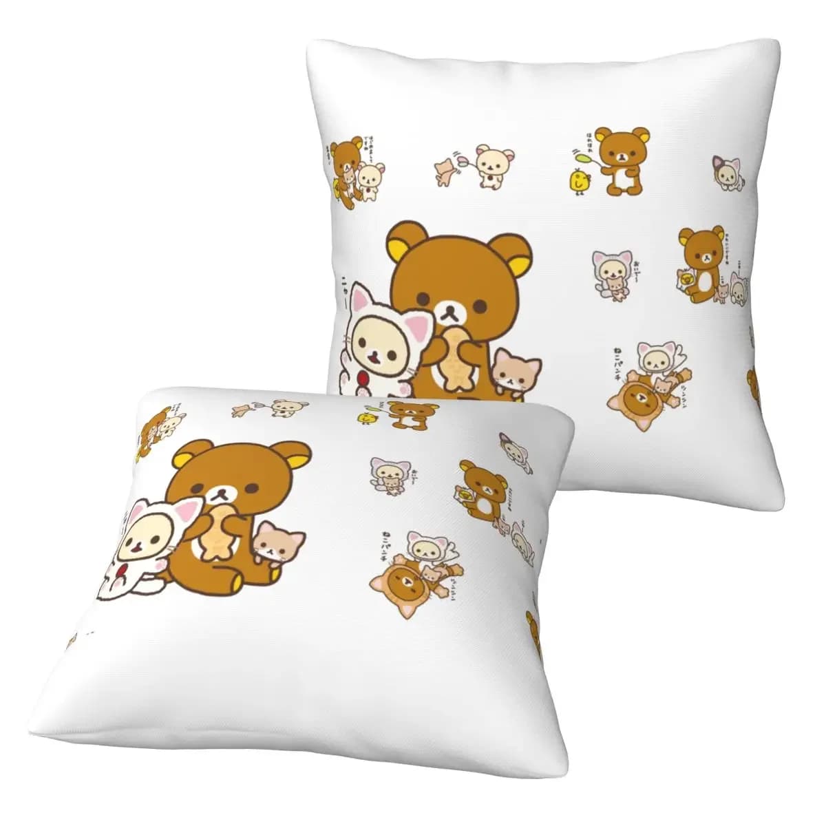 Rilakkuma Sakura 2 pezzi, federa quadrata, copricuscino, cuscino decorativo, cuscino confortevole per divano domestico