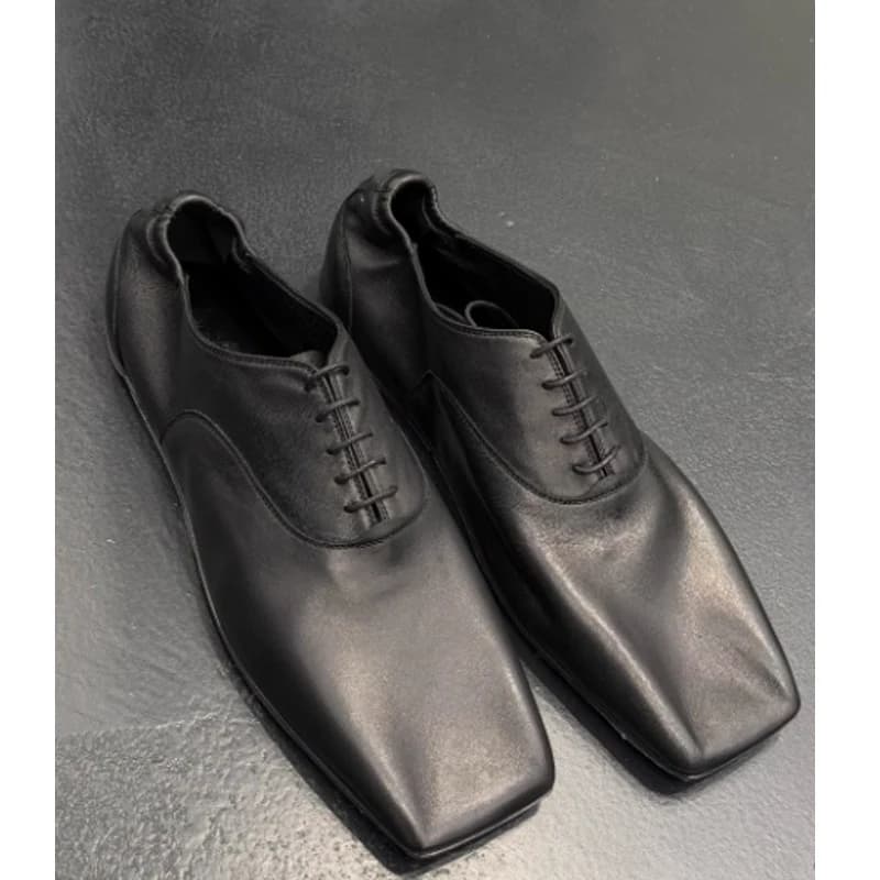 Scarpe Oxford stringate da uomo con punta quadrata, senza tacco, eleganti e casual, modello Derby, mocassini, 2026