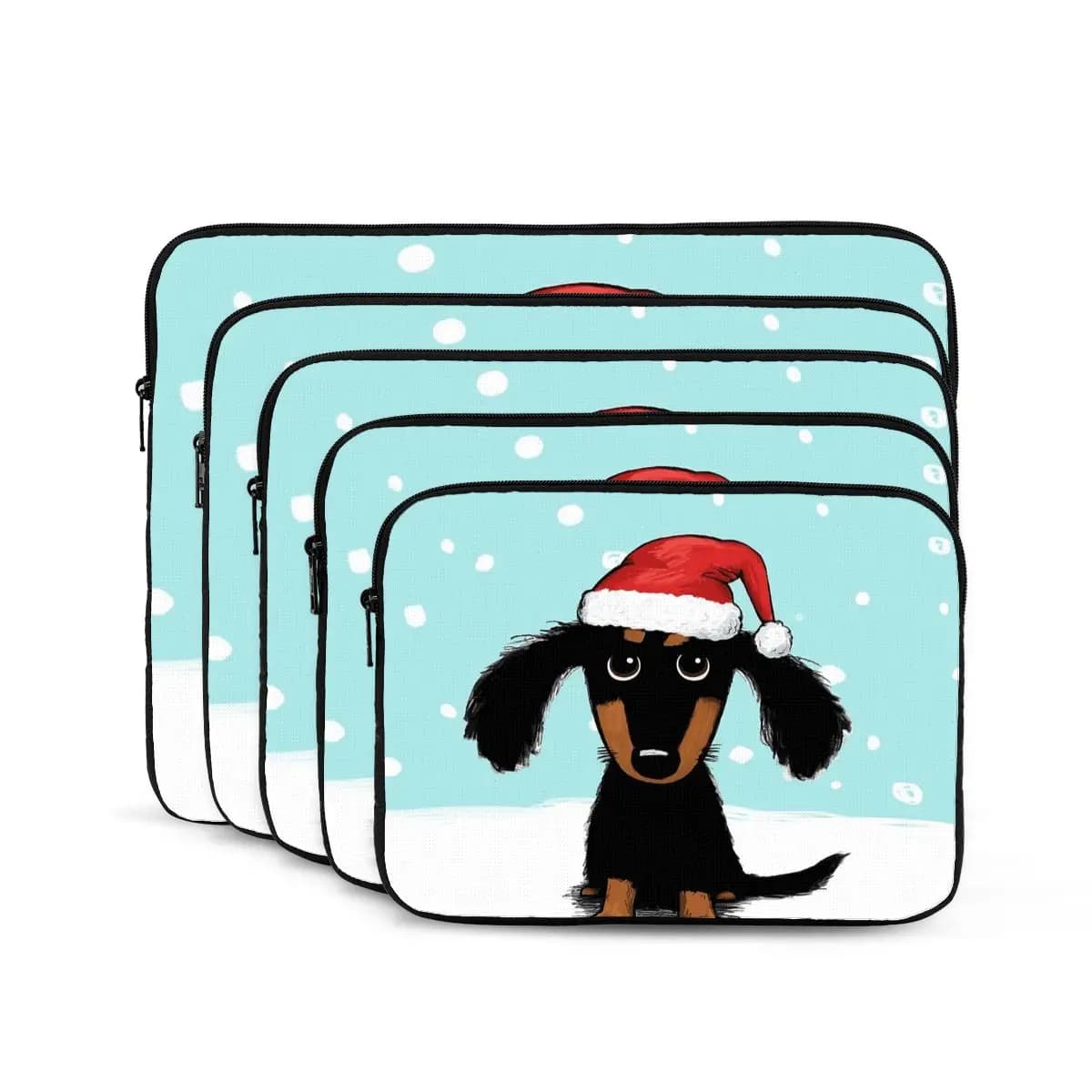 Cute Dachshund Christmas Winter Wiener Dog Santa Notebook Laptop Bag Notebook Sleeve Cover Bag Tablet Shockproof Case Bag