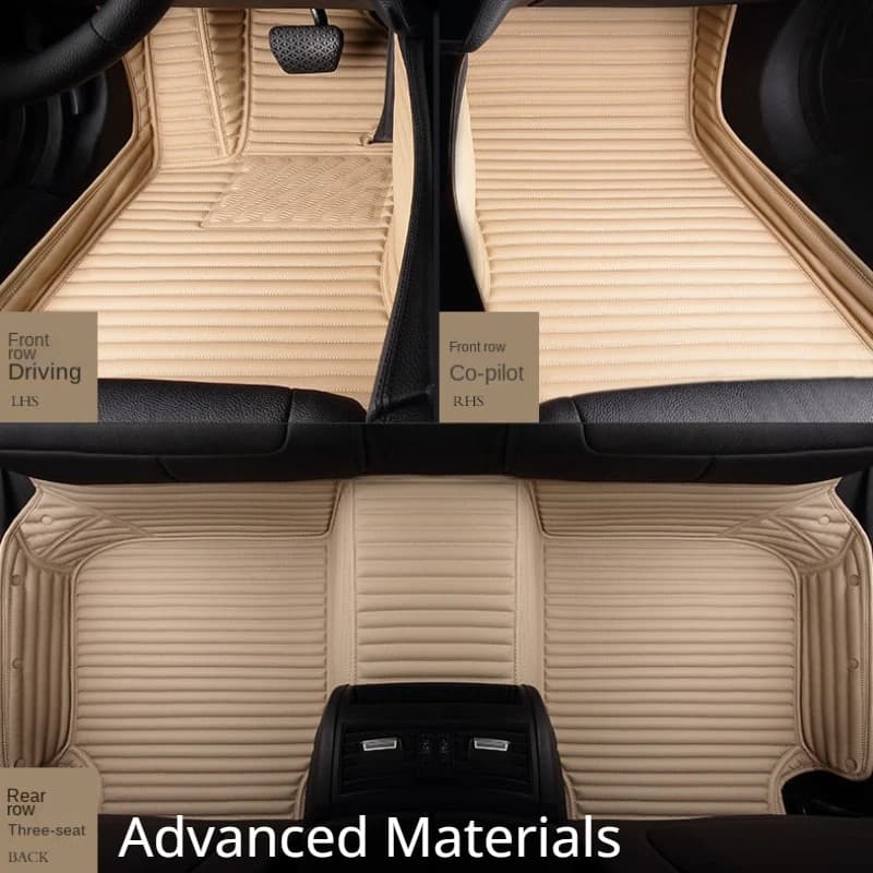 Striped Pu Leather Car Mat for Mercedes Benz class C W205 2015-2020 years interior details car accessories carpet