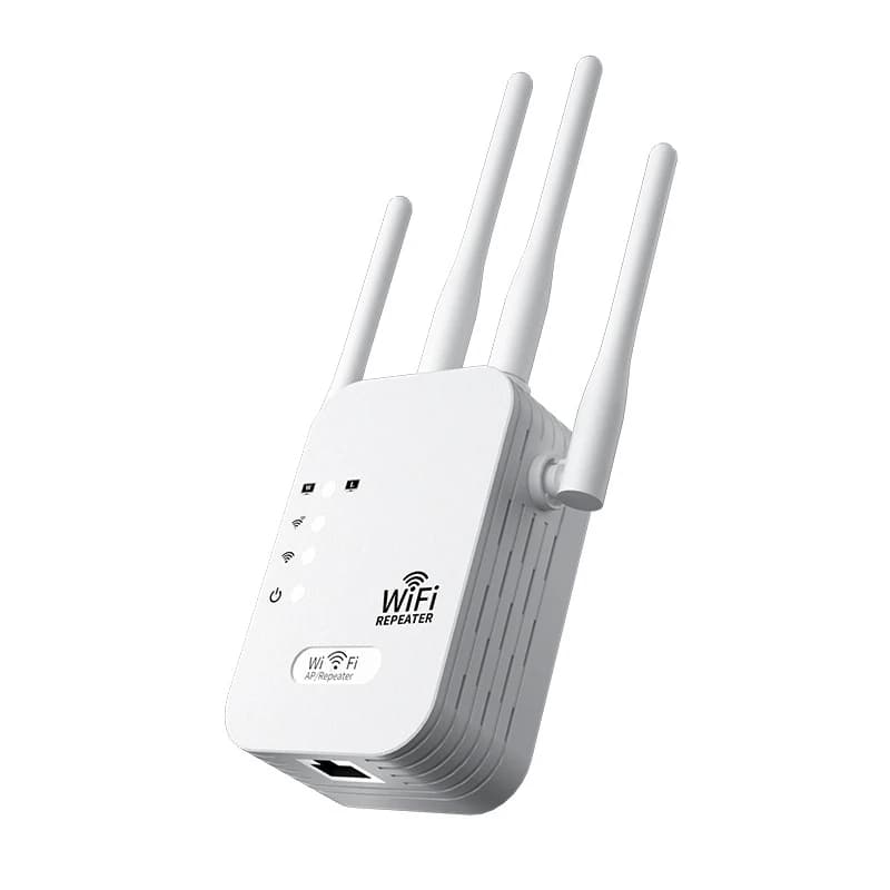Ripetitore WiFi 300Mbps con 4 Antenne, Estensore di Segnale Wireless per Casa, Penetrazione a Lungo Raggio