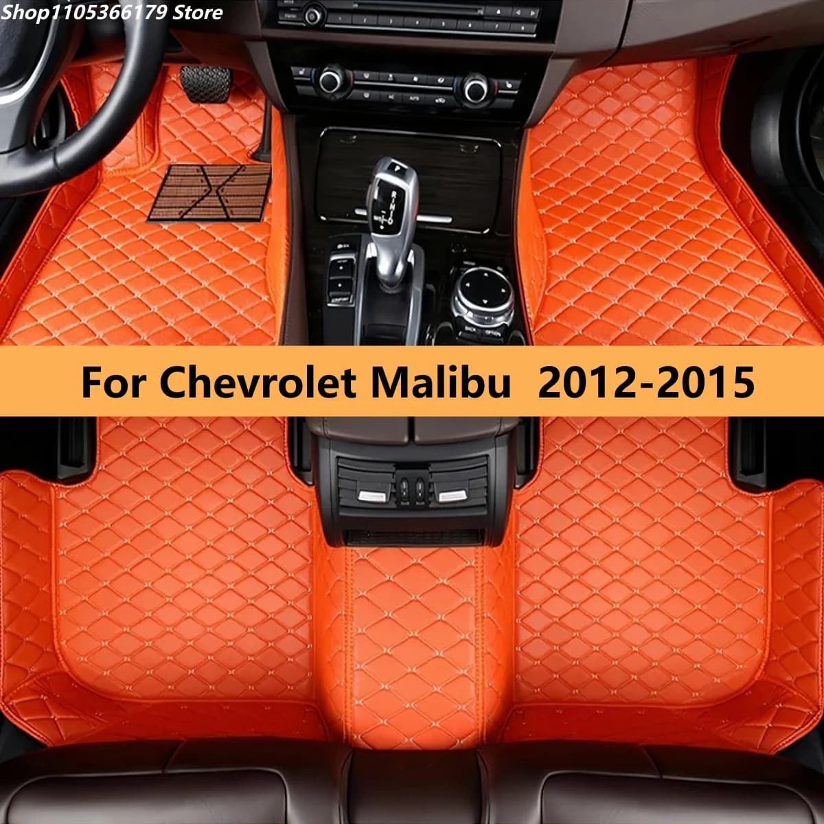 Tappetini per Auto 100% Compatibili con Chevrolet Malibu 2012 2013 2014 2015, Set Completo in Pelle per Sedili Anteriori e Posteriori, Tappeti e Moquette