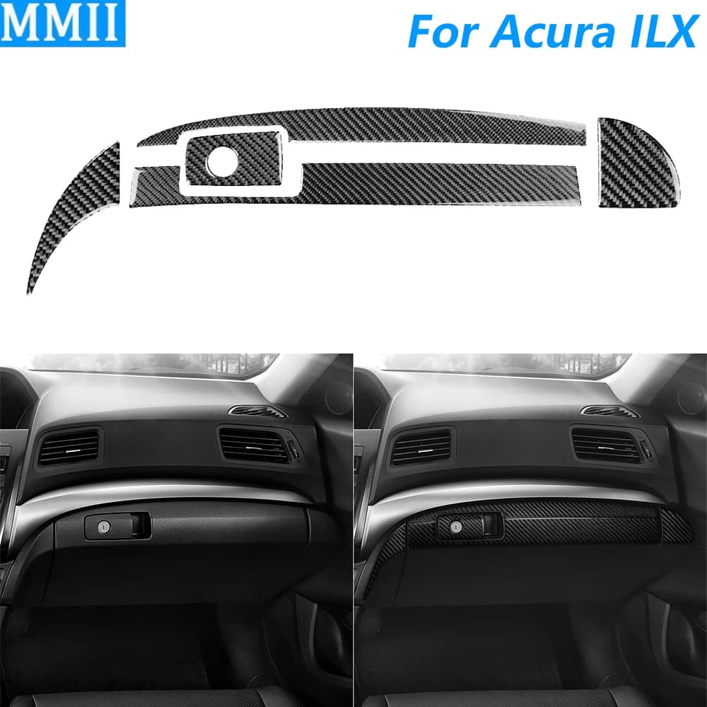 Per Acura ILX 2012-2022: Set di Coperture in Fibra di Carbonio per Pannello Interruttori Vano Portaoggetti Lato Passeggero, Accessori Auto Adesivi