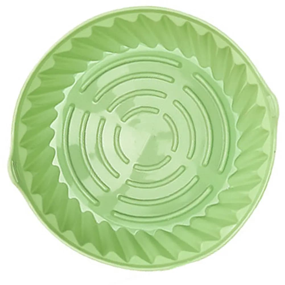 Teglia Rotonda in Silicone per Friggitrice ad Aria, Riutilizzabile Antiaderente, Tappetino da Forno in Silicone per Friggitrice ad Aria e Forno, Gadget da Cucina