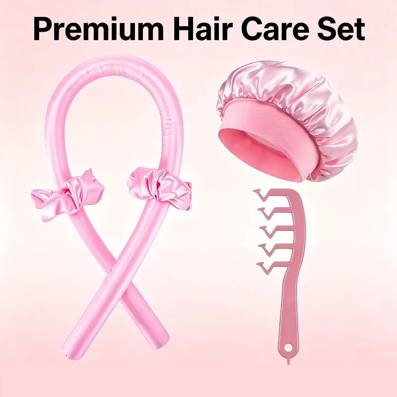 Set di bigodini in schiuma senza calore per onde larghe notturne, senza danni, con elastici e fermagli per capelli