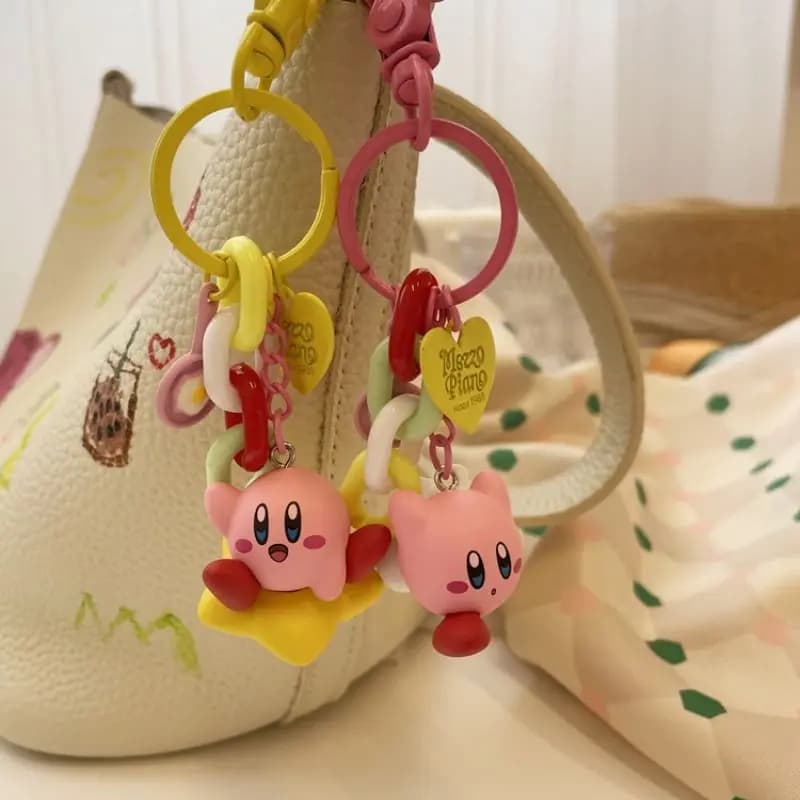 Nuovo Kawaii Kirby Portachiavi Anime Cartoon Cute Girl Heart Doll Car Ciondolo Borsa a catena Coppia Ciondolo Accessorio Giocattoli di compleanno Regali