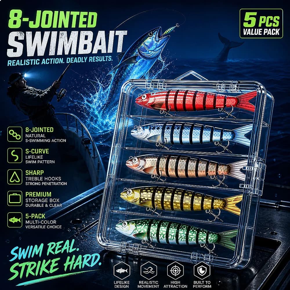 5 Pcs Pencil Shape Hard Multi Section Swimbaits Far Casting Slow Sinking Bionic Lure Freshwater Saltwater Bass Trout Pesca