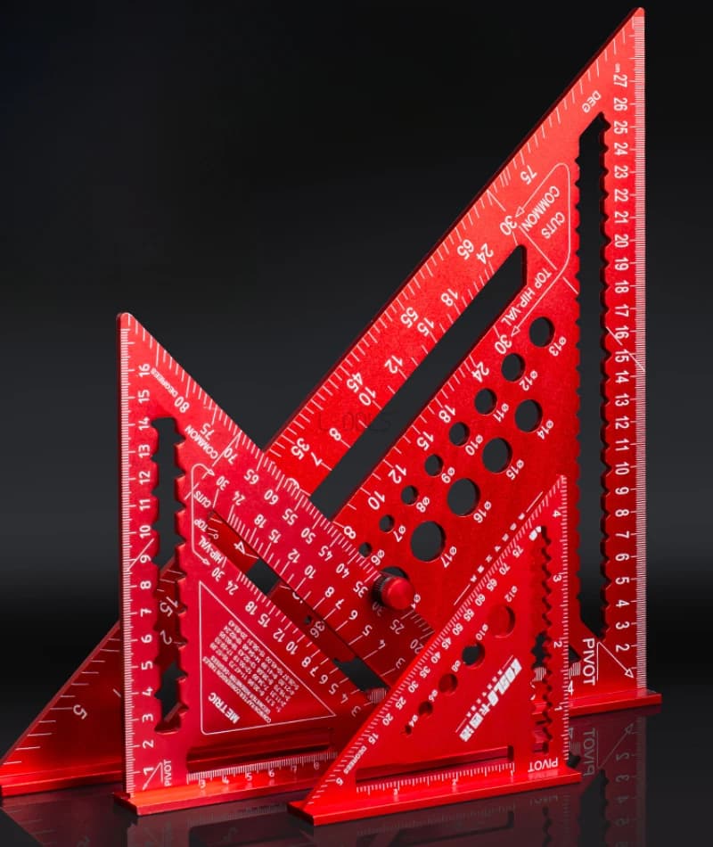 New triangular ruler for punching positioning for wood processing 45 ° /90 ° Angle rail Precision measuring rod with aluminum alloy drill tip