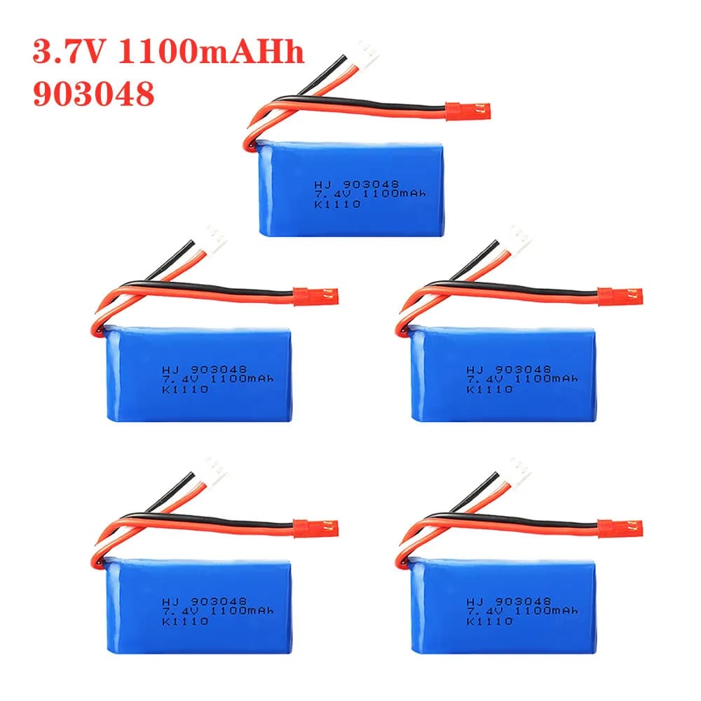 1-5 pz 7.4V 1100mah 903048 batteria LiPo e caricabatterie per Wltoys V353 A949 A959 A969 A979 K929 batteria per aerei per auto telecomandata