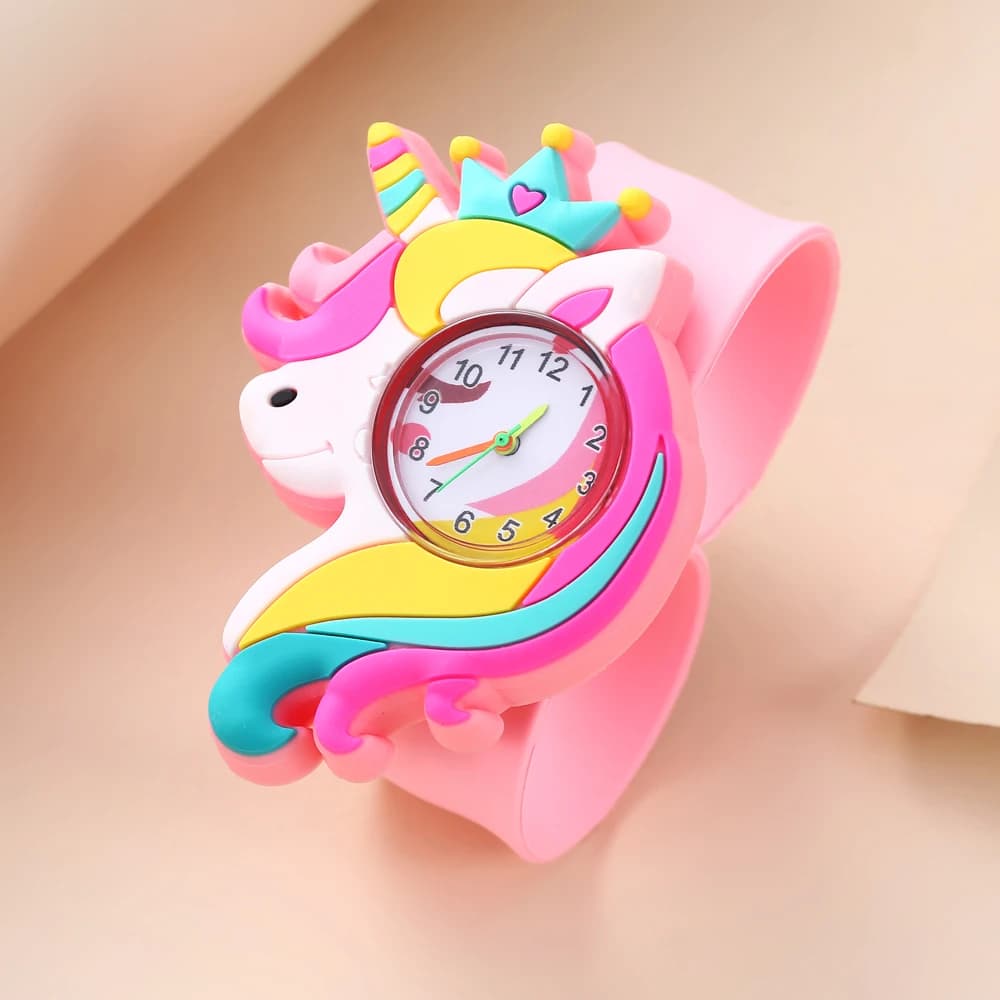 Baby Watch 3D Cartoon Kids regalo di compleanno Old Girl Boy Children Study Time Toy Clock batteria di ricambio gratuita