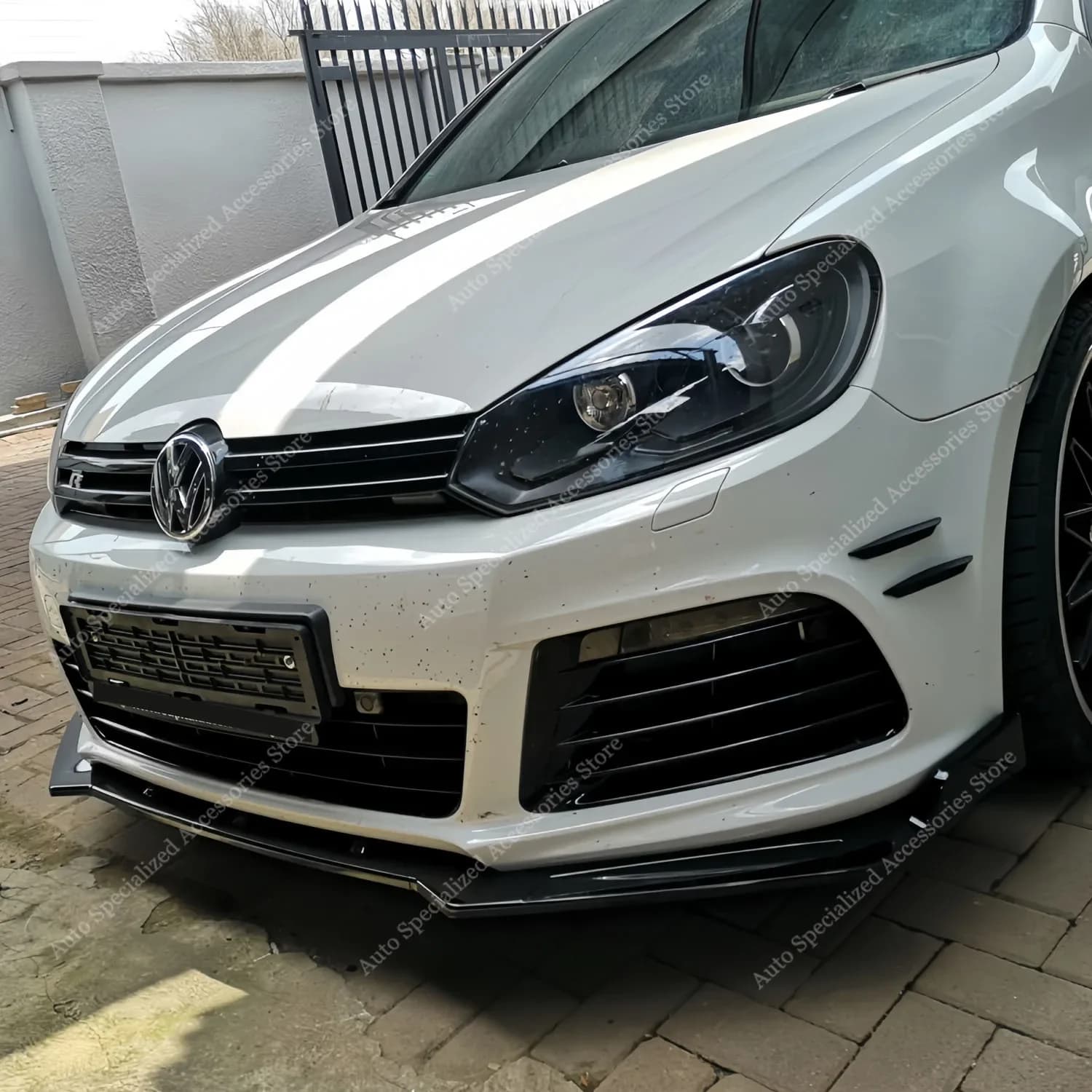 For Volkswagen Golf MK6R 3Pcs Gloss Black Front Bumper Lip Spoiler Splitter Diffuser Golf 6R R20 Hatchback 2009-2013 Bodykits