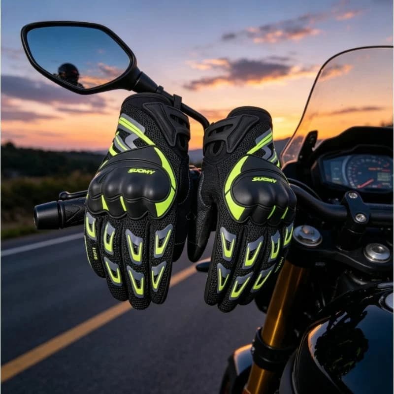 Guanti Moto Suomy con Touch Screen, Traspiranti Estivi, Rosa, per Uomo e Donna, Attrezzatura da Motociclista