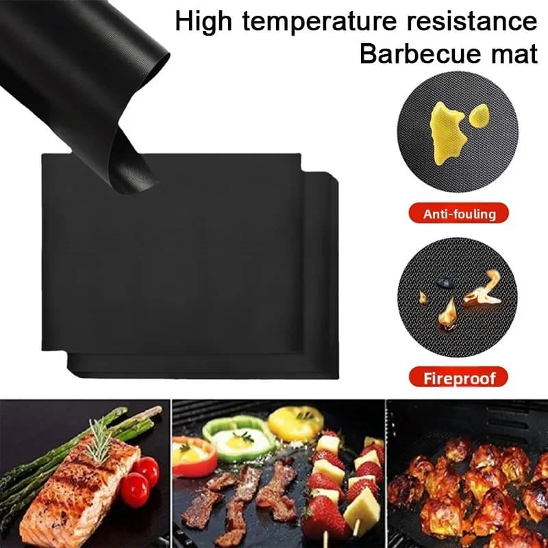 5pcs High Quality High-Temperature Resistant Barbecue Mat Non Stick Barbecue Mat PTFE Barbecue Mat Paper Copper Barbecue Mat