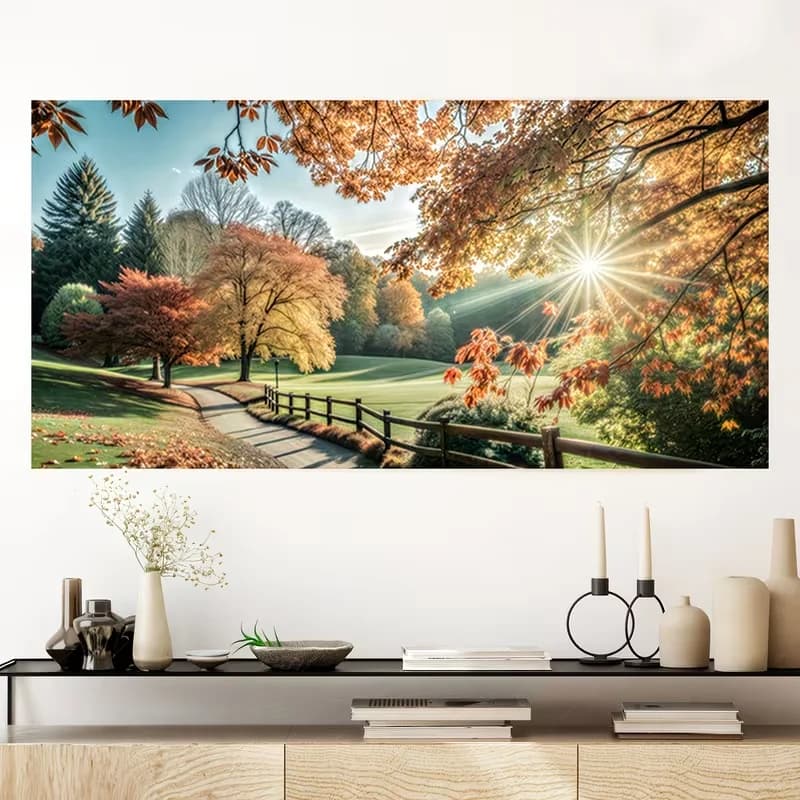 Full Drill DIY Large Diamond Painting Cross Stitch Sunshine Garden Tree Landscape Diamond Mosaic Embroidery Decorative Wall Art