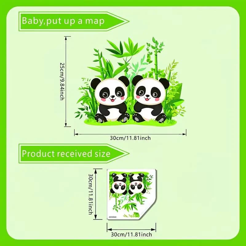 Adesivo Decorativo Rimovibile per Parete con Panda e Pinguino, Occhiali alla Moda, Decorazione per Casa