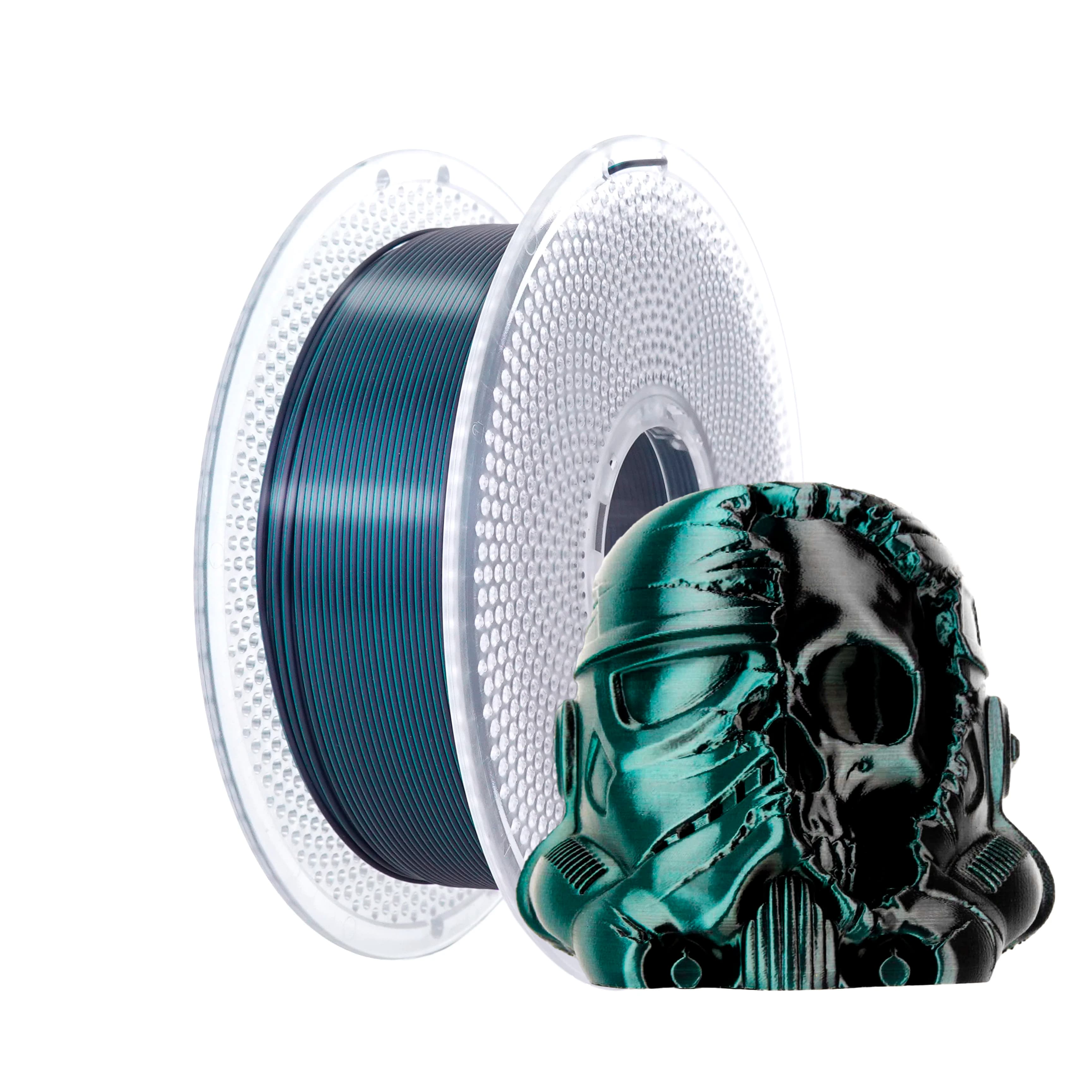 Green-Black Silk Filament, 1KG Coil (2.2 lb), Dimensional Accuracy +/-0,02mm, Compatible with the Most FDM 3D Printers