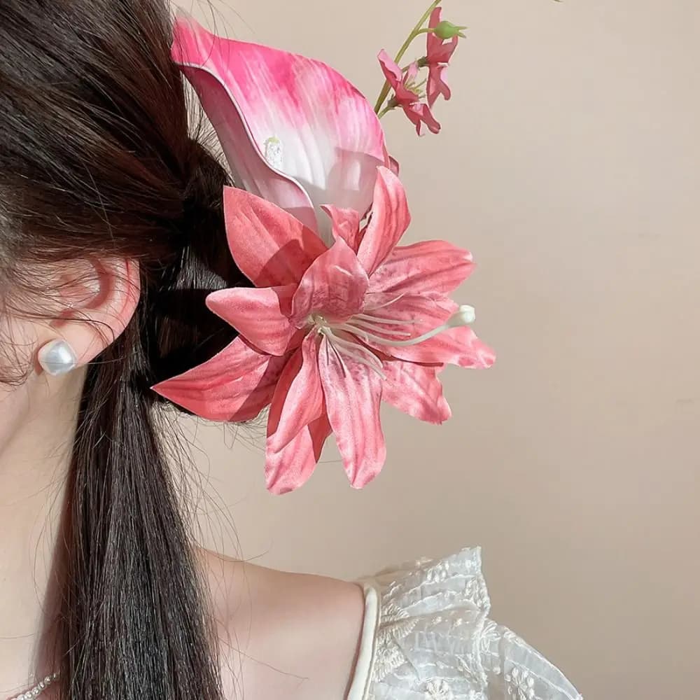 Sweet Pearl Flower Hairpin Tassel Ancient Style Hanfu Hair Accessories Side Clip Headdress Chinese Style Hair Clip Beach