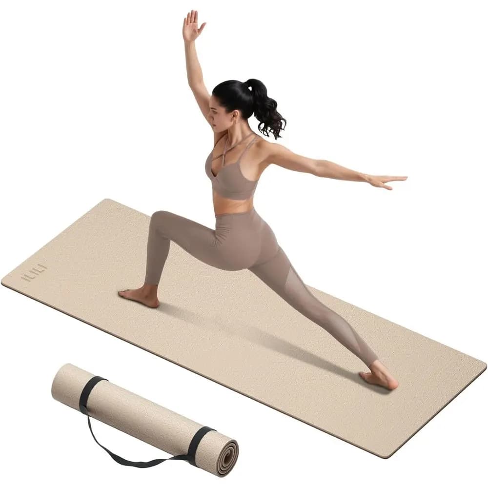 Tappetino Yoga Spesso 10mm e Lungo 193cm - TPE Bicolore, Antiscivolo, con Cinghia Portatile, Adatto per Yoga, Pilates e Allenamenti a Casa
