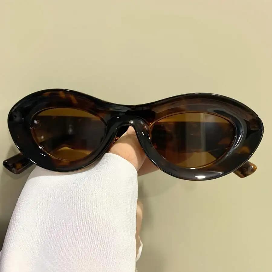 Retro Cat Eye Sunglasses For Adults - Lightweight Plastic Frame With Metal Hinges, Vintage Style For Casual And Party Wear