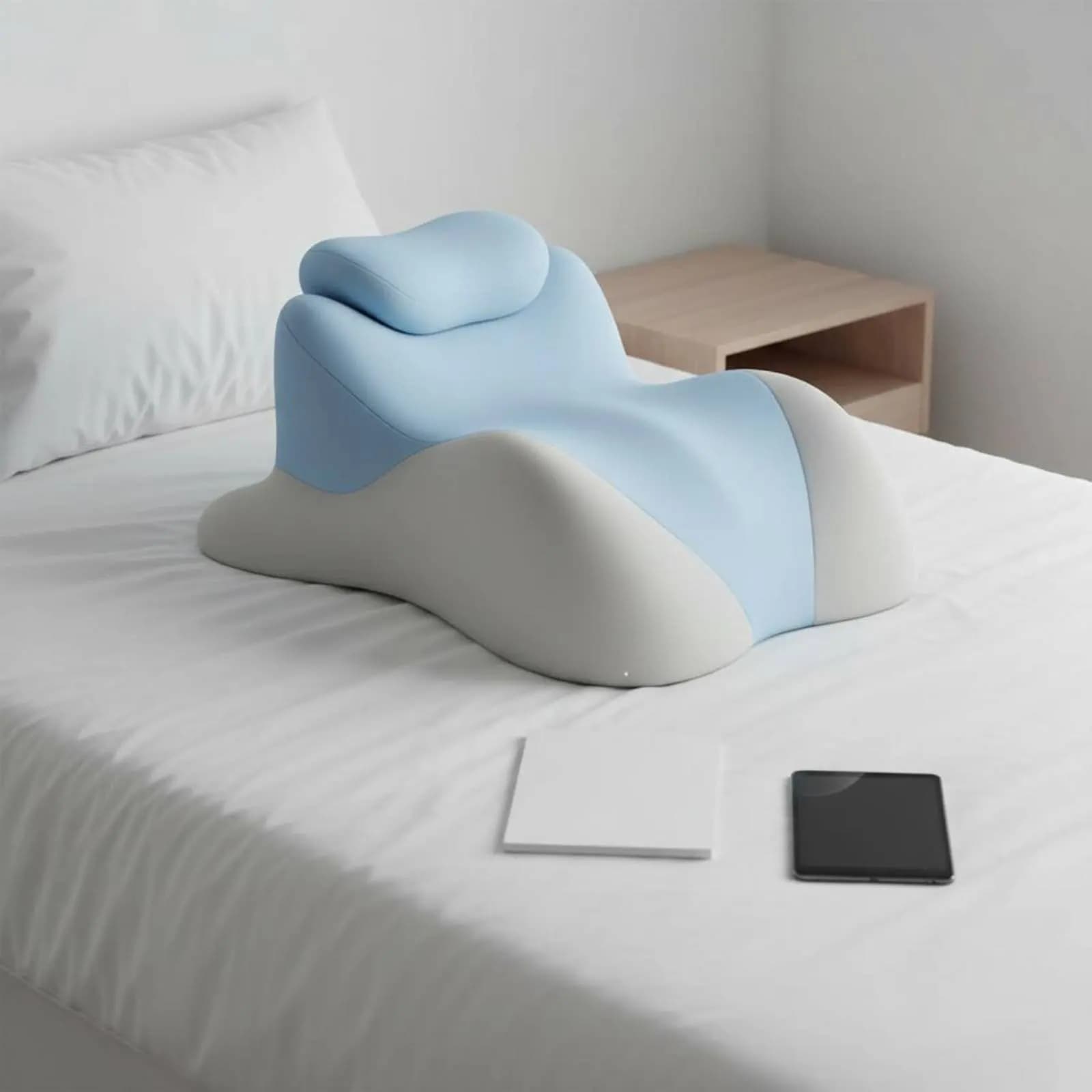 Viscoelastic Foam Prone Pillow Pressure Relief Face Face-down Perusing Pillow for Partners, Bed