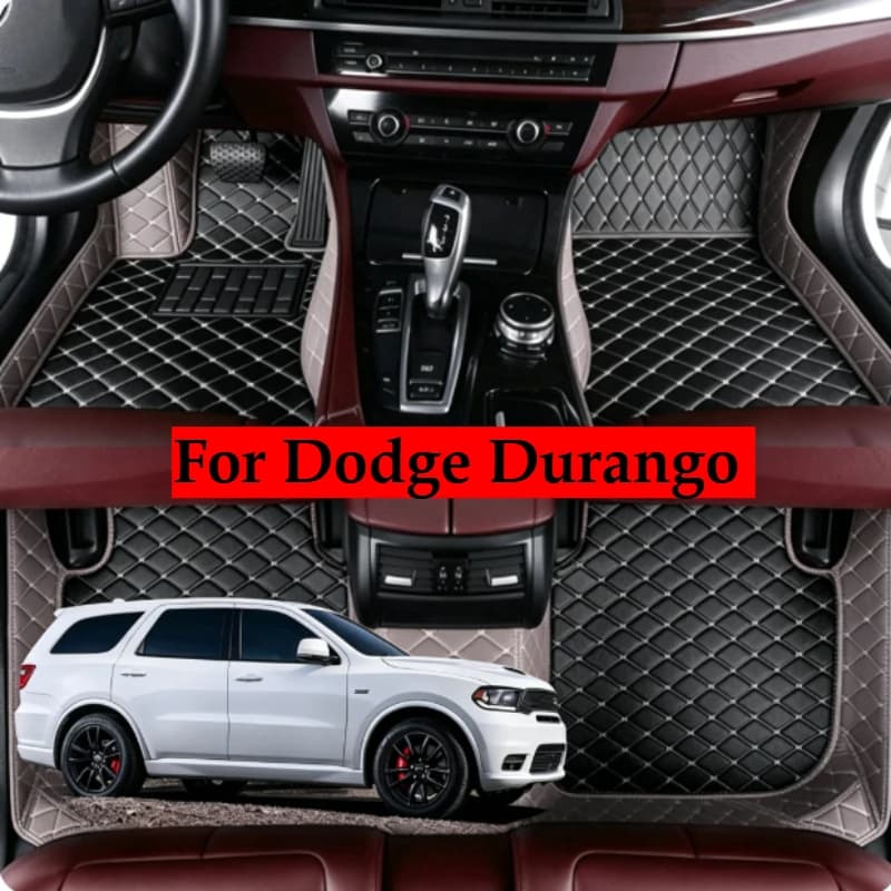 Tappetini Auto Personalizzati OMANE per Dodge Durango 2004-2025, Accessori Auto per Tutte le Stagioni, Tappeti in Pelle alla Moda