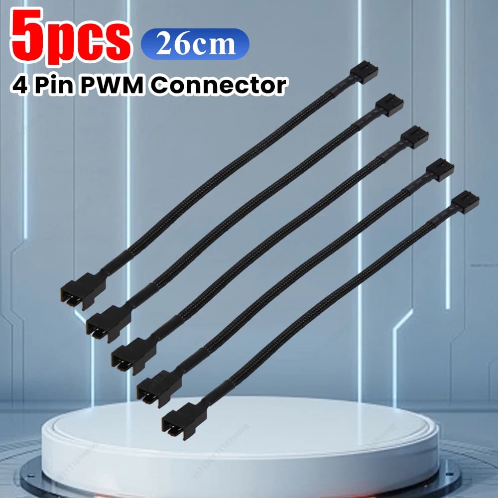 Cavo di prolunga per ventola PWM a 4 pin da 5 pezzi Cavo di prolunga per ventola Cavo di prolunga per ventola PWM per sistema di raffreddamento CPU Compure