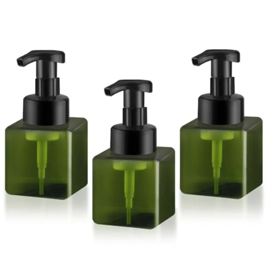3 Pack Foaming Soap Dispenser Empty Plastic Foam Pump Bottle Refillable Foam Soap Bottle Dispenser for Shampoo Liquid Soap Face