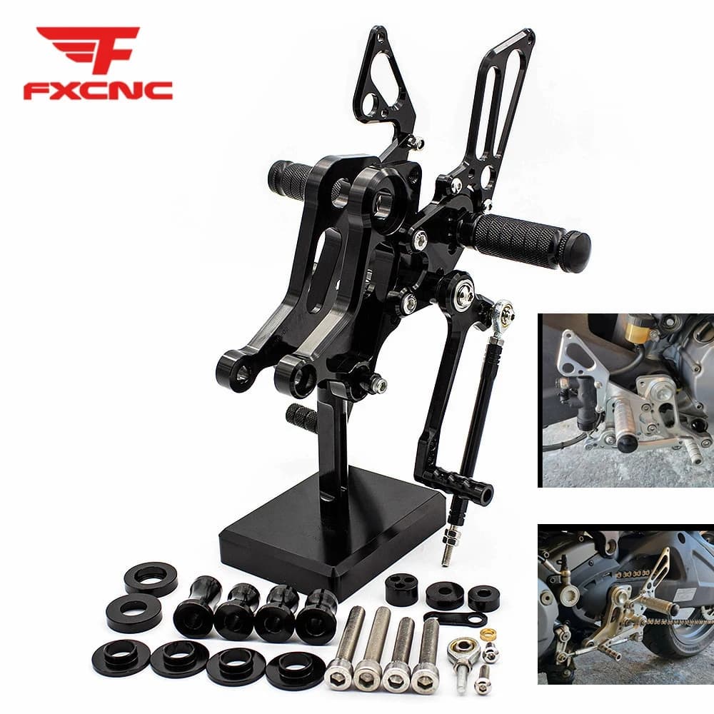 Per Ducati Monster 696/796/1100/1100S/1100 EVO CNC In Lega di Alluminio Del Motociclo Poggiapiedi Pedana pedale Spina Del Piede Rearset Set Posteriore