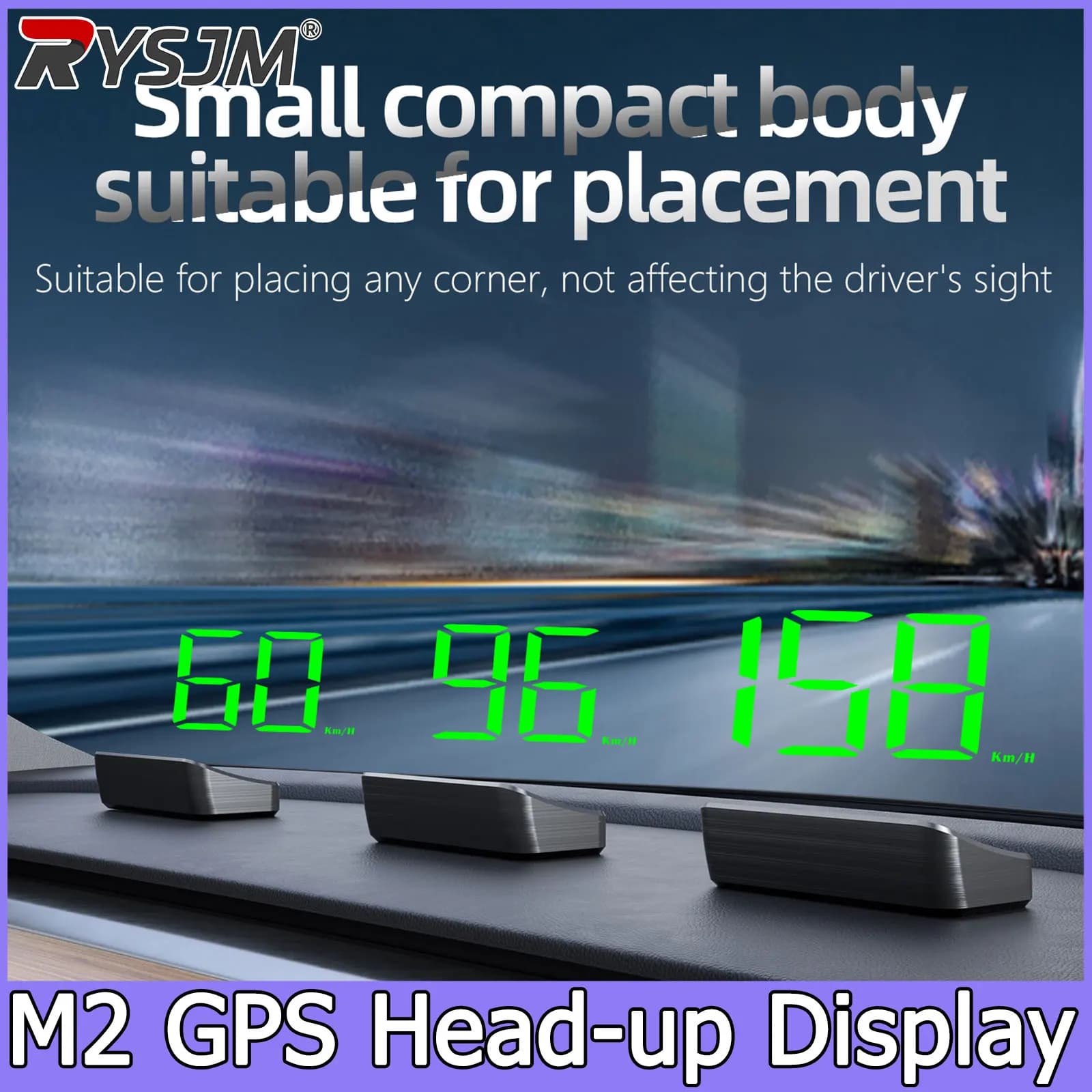 Head Up Display M2 GPS HUD Tachimetro Universale per Auto KMH con Cavo USB Plug & Play Sistema Satellitare Doppio GPS e Beidou
