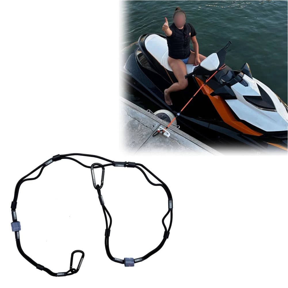 Marine Grade 1.5m Stretch Mooring Rope for Water Sports Camping Boating RVs with UV Resistant Material and Scratch Proof Sleeves