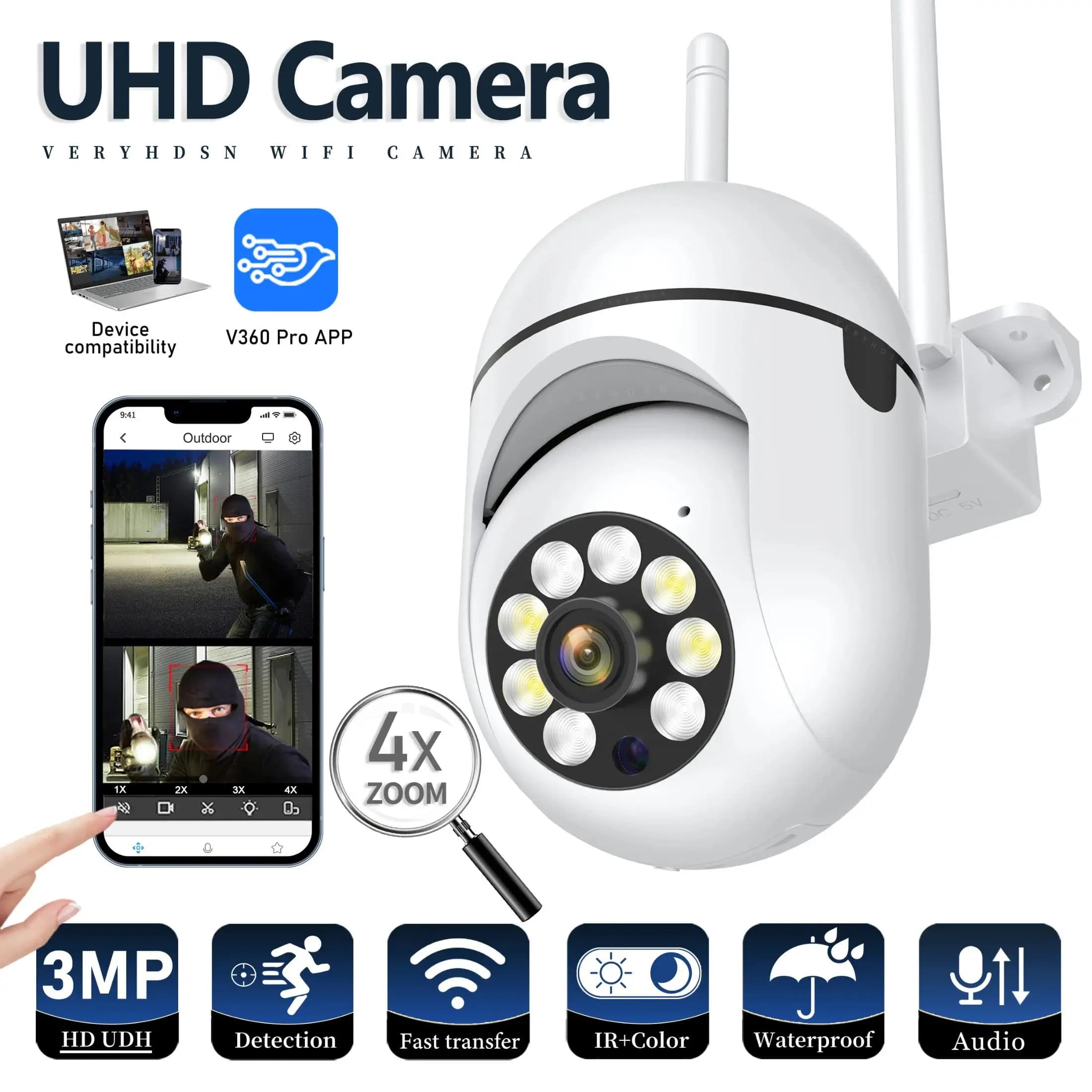 A7 3MP 5G/2.4GHz WiFi Sicurezza domestica interna IP Smart Baby Monitor Telecamera Monitoraggio automatico 24/7 Videocamera di sorveglianza