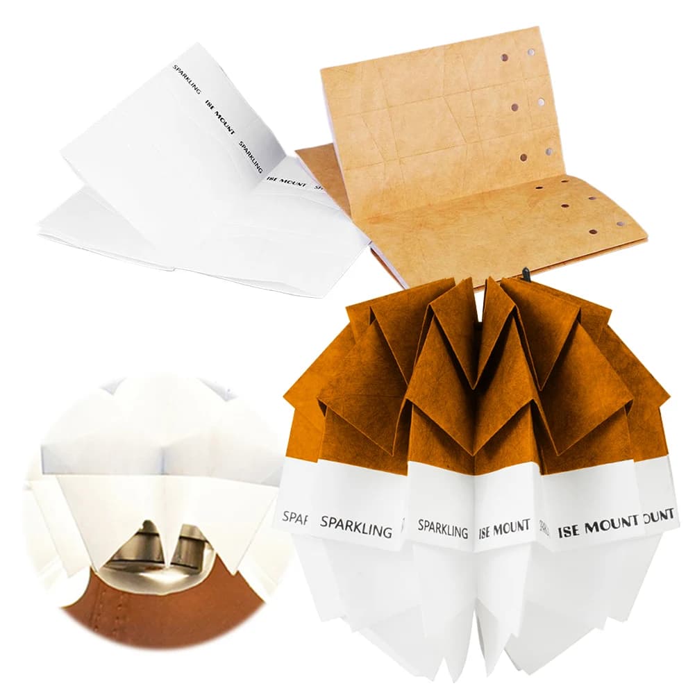 Fa-da-Te Pine Shaped Shade with Adjustable Corda and Scatto Bottone, Foldable Lantern Cover for Camping Tent