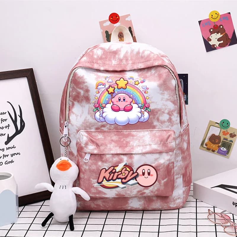 Zaini unisex alla moda di Kirby, zaini per studenti, zaini con stampa grafica di cartoni animati, borse portatili, regali per il ritorno a scuola