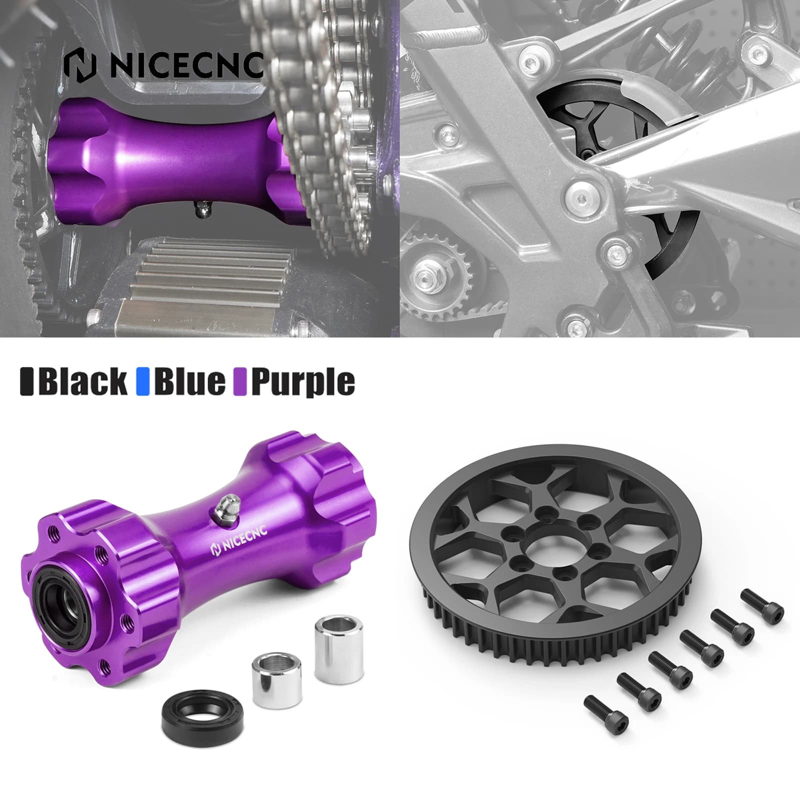NICECNC Per Surron Light Bee XS Asse di trasmissione centrale in alluminio e puleggia secondaria 45 # acciaio Per bici da cross elettrica Segway X160 X260