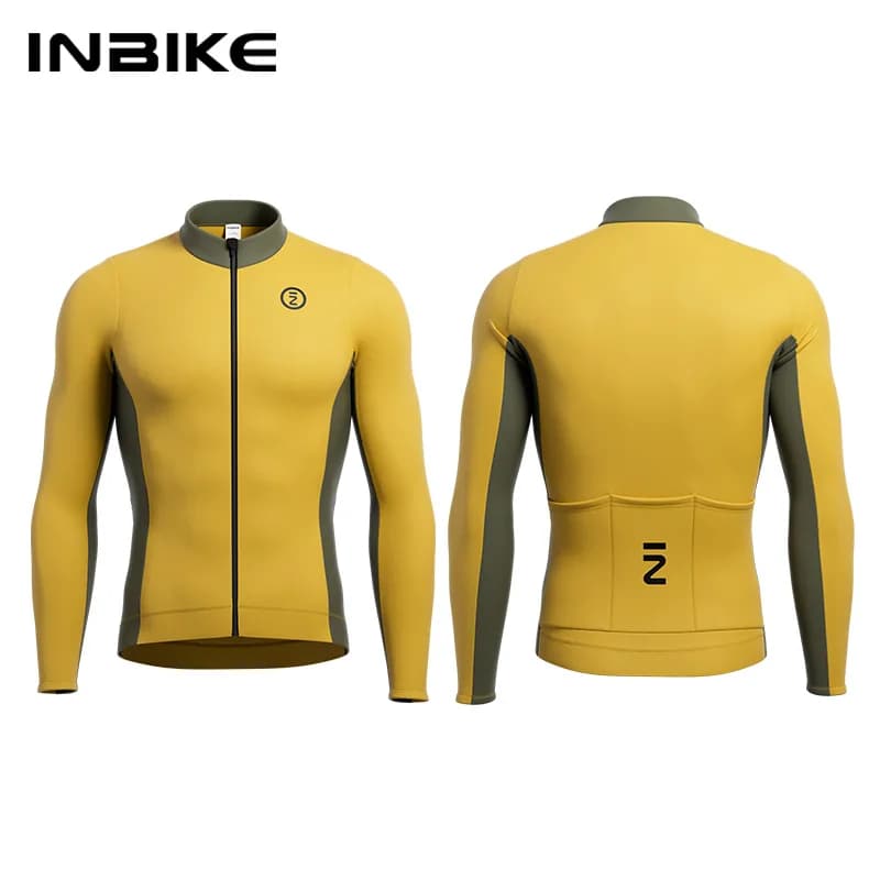 INIBKE Maglia da ciclismo a maniche lunghe da uomo invernale Maglia da bicicletta termica Top da mountain bike Maglia da equitazione Uomo Abbigliamento sportivo da esterno