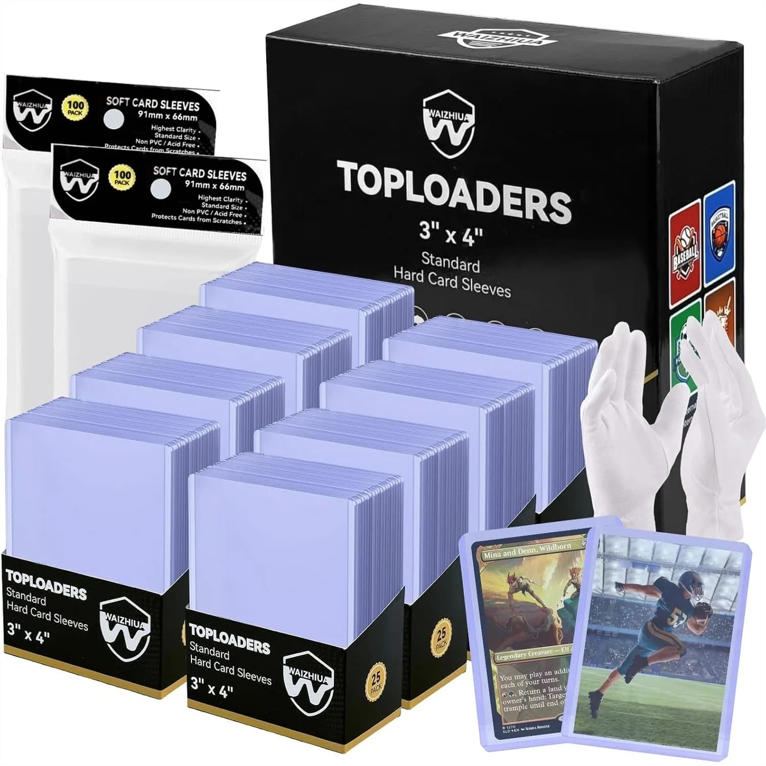 400 Bustine Protettive per Carte, Top Loaders 3x4 in Plastica Rigida Premium per Carte Collezionabili Sportive e da Gioco