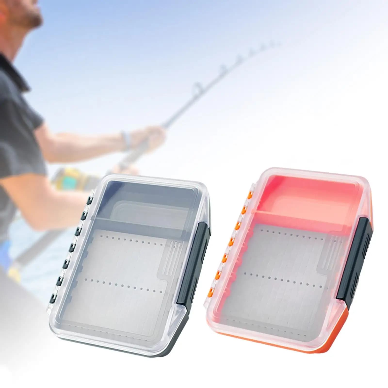 Fishing Mosque Box with Transparent Cover, Compact Case for Artificial and Ami baits