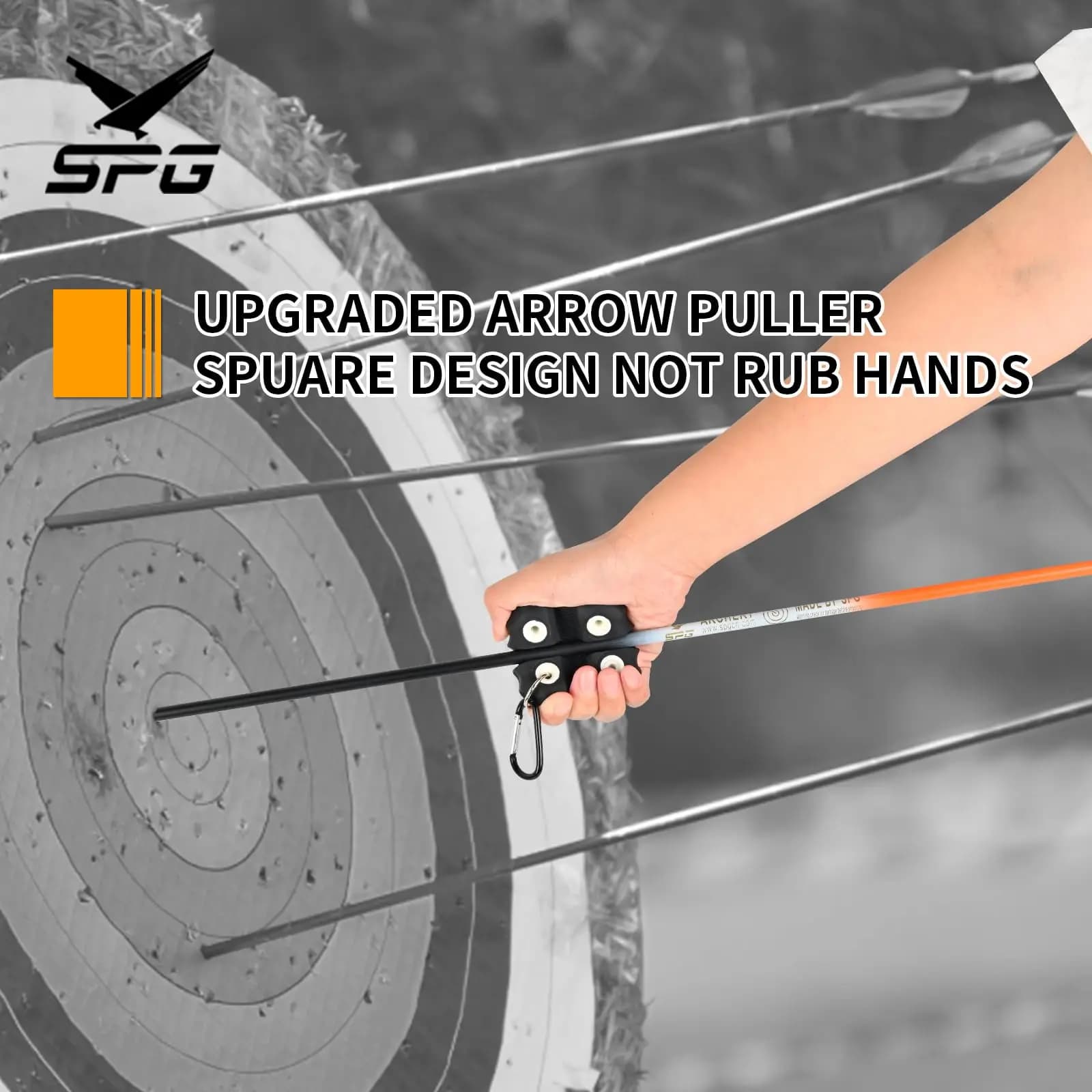 Upgraded Archery Arrow Puller Set with Target Papers Pins Square Shape Metal Clip Easy Pull Arrow Remover for All Bows