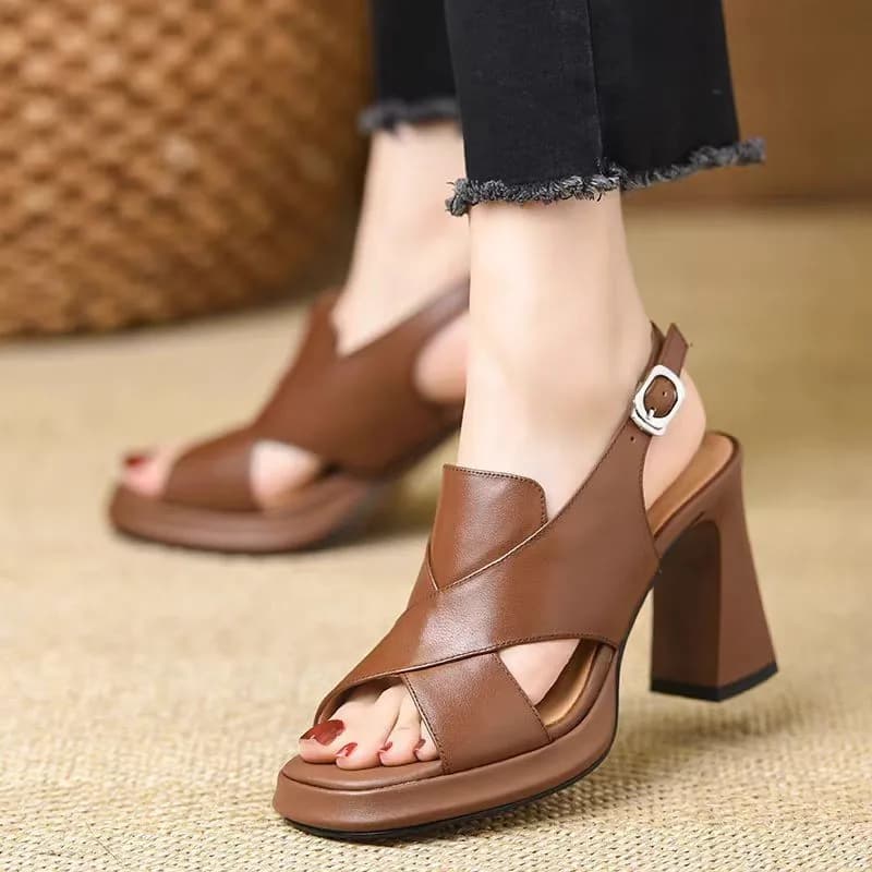 Sandali Estivi 2026 Nuovi con Tacco Grosso, Scarpe Semplici e alla Moda, Versatili, Sandali con Tacco Alto da Donna