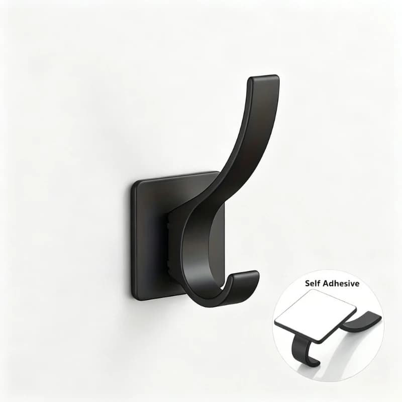 2/4pcs Adhesive Wall Hooks Heavy Duty Sticky Coat Hooks No Drill Matte Wall Mounted Hooks for Hanging Towel Robe Bag Hat Key