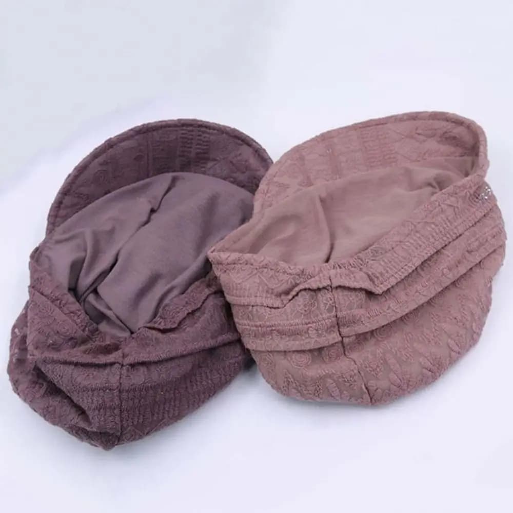 Hollow Out Flower Beanie Cap Embroidery Headscarf Wrap Women Baseball Cap Breathable Casual Turban Beanies Hat Women Girls