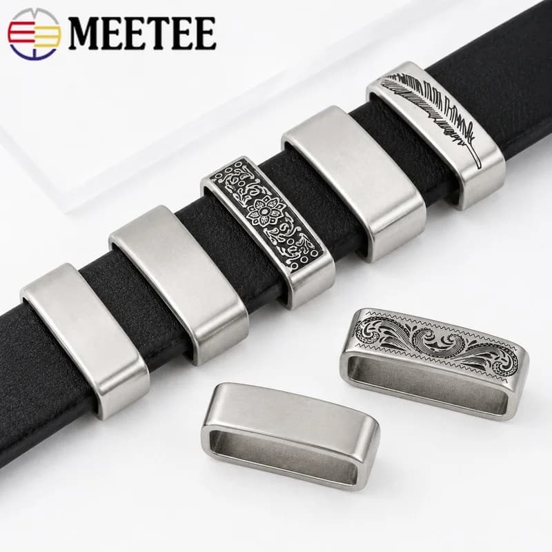 2/5Pcs 35/40mm Stainless Steel Belt Loop Buckle Metal Ring Keeper for Jeans Clothing 34-39mm Straps DIY Accessory Craft Supply
