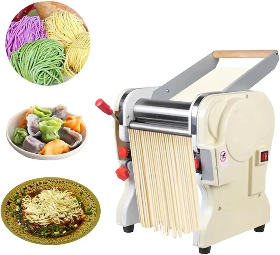 Macchina Elettrica per Pasta e Pressa per Noodle in Acciaio Inossidabile, Automatica con Taglio per Spaghetti/Linguine da 3mm e 9mm