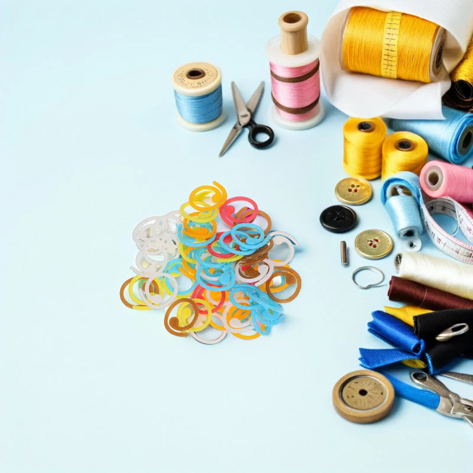 60 Pezzi Marcatori a Spirale in Plastica per Lavori a Maglia, Clip per Uncinetto, Accessori per Maglieria, Strumenti Fai-da-Te