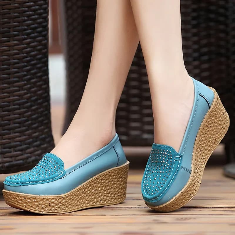 Nuove Scarpe Sportive da Donna Primavera-Autunno 2026, Platform in Pelle, Moda Casual, Stile Doudou