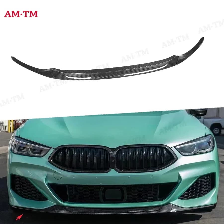 For BMW 8 Series G14 G15 G16 830i 840i 850i Dry Carbon Fiber Car Front Bumper Lip Front lip Diffuser Front Chin Spoiler Body Kit