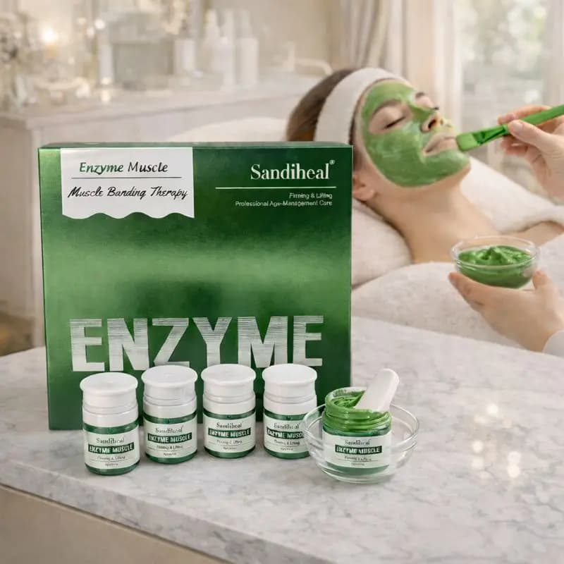 Maschera Enzimatica Tedesca per Trattamento Viso, Set con Proteasi Idratante, Illuminante e Levigante, Rassodante, Controllo Oleosità e Pulizia