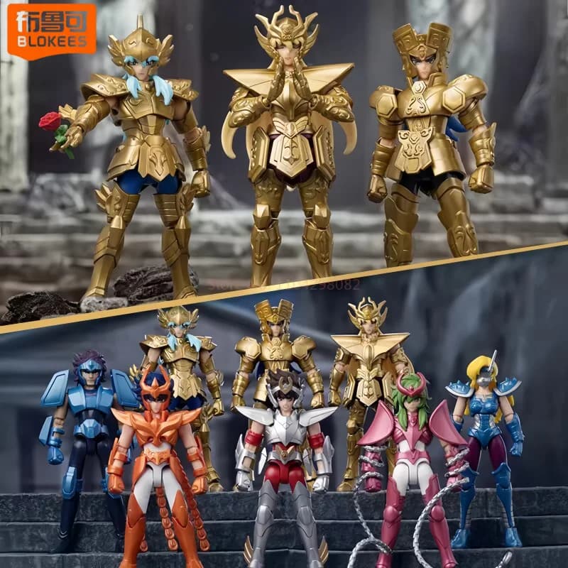 Blokees Nuova Versione Galaxy di Saint Seiya Vol. 4 Blind Box Gold Zodiac Saga Action Figure da Assemblare Modellino Anime da Collezione Giocattolo Regalo